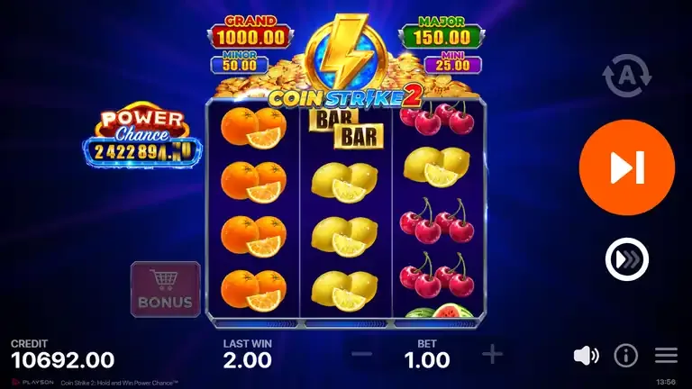 Coin Strike 2 spin 1,641 - credit 10,691.00 at session close